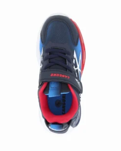 CANGURO - Sneakers blu e rossa da bambino con strappo, numerata 29/35