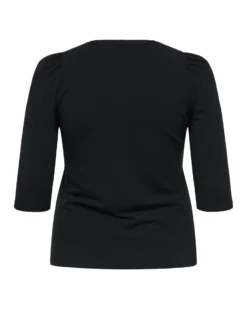 CARMAKOMA - MAGLIA NERA MANICA 3/4 CARTIME PUFF DA DONNA