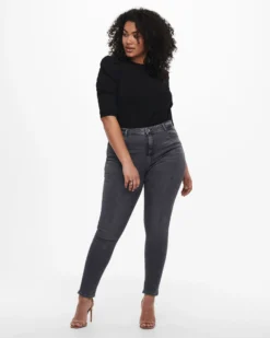 CARMAKOMA - MAGLIA NERA MANICA 3/4 CARTIME PUFF DA DONNA