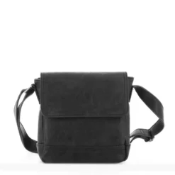 CARRERA - Borsello nero con patta ed inserto scozzese interno