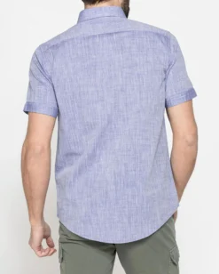 CARRERA - CAMICIA MANICA CORTA COLLO BOTTON DOWN TESSUTO MALFILE' CON 1TASCHINO