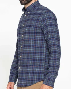 CARRERA - CAMICIA SCOZZESE IN FLANELLA LEGGERA CON PREGIATO FILATO MELANGE