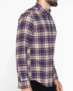 CARRERA - CAMICIA SCOZZESE IN FLANELLA LEGGERA CON PREGIATO FILATO MELANGE