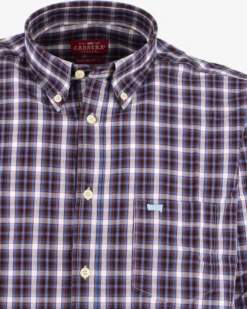 CARRERA - CAMICIA UOMO FANTASIA SCOZZESE TINTO FILO CON COLLO BUTTON-DOWN