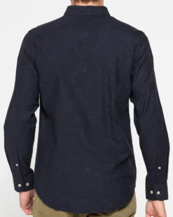 CARRERA - CAMICIA UOMO IN FLANELLA BLU TINTA UNITA