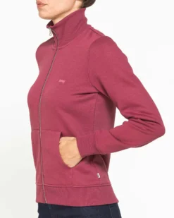 CARRERA - FELPA BORDEAUX FULL ZIP COLLO ALTO IN TESSUTO FELPATO