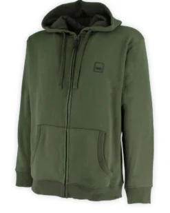 CARRERA - FELPA CON ZIP INTERA E CAPPUCCIO VERDE MILITARE DA UOMO