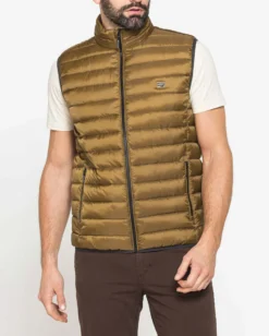 CARRERA - Gilet 100 grammi in tessuto ripstop marrone chiaro da uomo