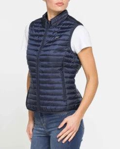 CARRERA - Gilet 100 grammi ultralight in tessuto ripstop blu da donna