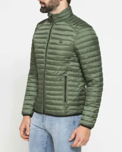 CARRERA - Giubbino coreano 100 grammi in tessuto ripstop verde oliva da uomo