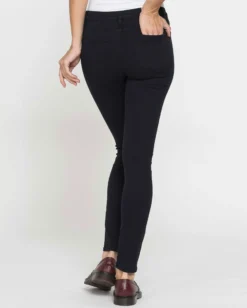 CARRERA - LEGG-JEANS NERO DONNA 5 tasche con zip