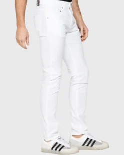 CARRERA - Pantalone da uomo slim fit bianco in cotone elasticizzato