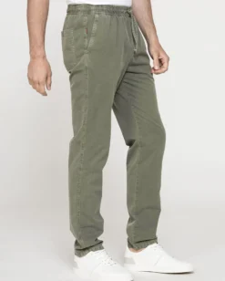 CARRERA - PANTALONE JOGGER VERDE MILITARE DA UOMO CON TASCA AMERICA ELASTICIZZATO