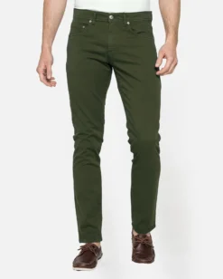 CARRERA - PANTALONE VERDE 5 TASCHE COTONE ELASTICIZZATO SLIM FIT