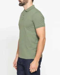 CARRERA - Polo manica corta in piquet di cotone organico verde militare