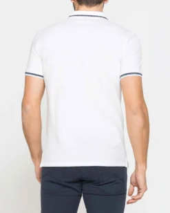 CARRERA - Polo manica corta in piquet bianco
