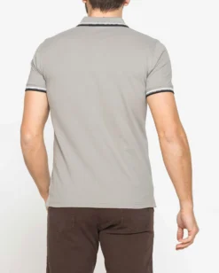 CARRERA - Polo manica corta in piquet grigio chiaro
