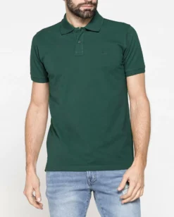 CARRERA - Polo manica corta in piquet di cotone organico verde salvia