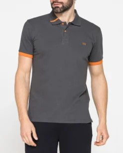 CARRERA - Polo manica corta in piquet di cotone organico grigio
