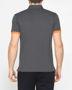 CARRERA - Polo manica corta in piquet elasticizzato grigio
