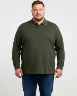 CARRERA - POLO OVER MANICA LUNGA VERDE MILITARE DA UOMO