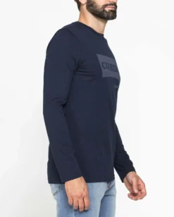 CARRERA - T-SHIRT BLU GIROCOLLO MANICA LUNGA DA UOMO