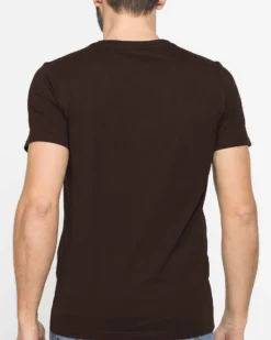 CARRERA - Tshirt mezza manica in jersey con stampa frontale marrone
