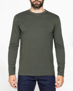 CARRERA - T-SHIRT VERDE GIROCOLLO MANICA LUNGA DA UOMO
