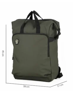 CARRERA - Zaino ufficio verdone con tasca frontale e tasca interna porta tablet/pc