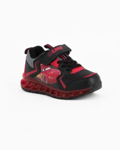 CARS  - Sneakers rossa e nera da bambino con luci e strappo