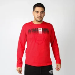 CASA DE PAPEL - UOMO T-SHIRT ROSSA MANICA LUNGA
