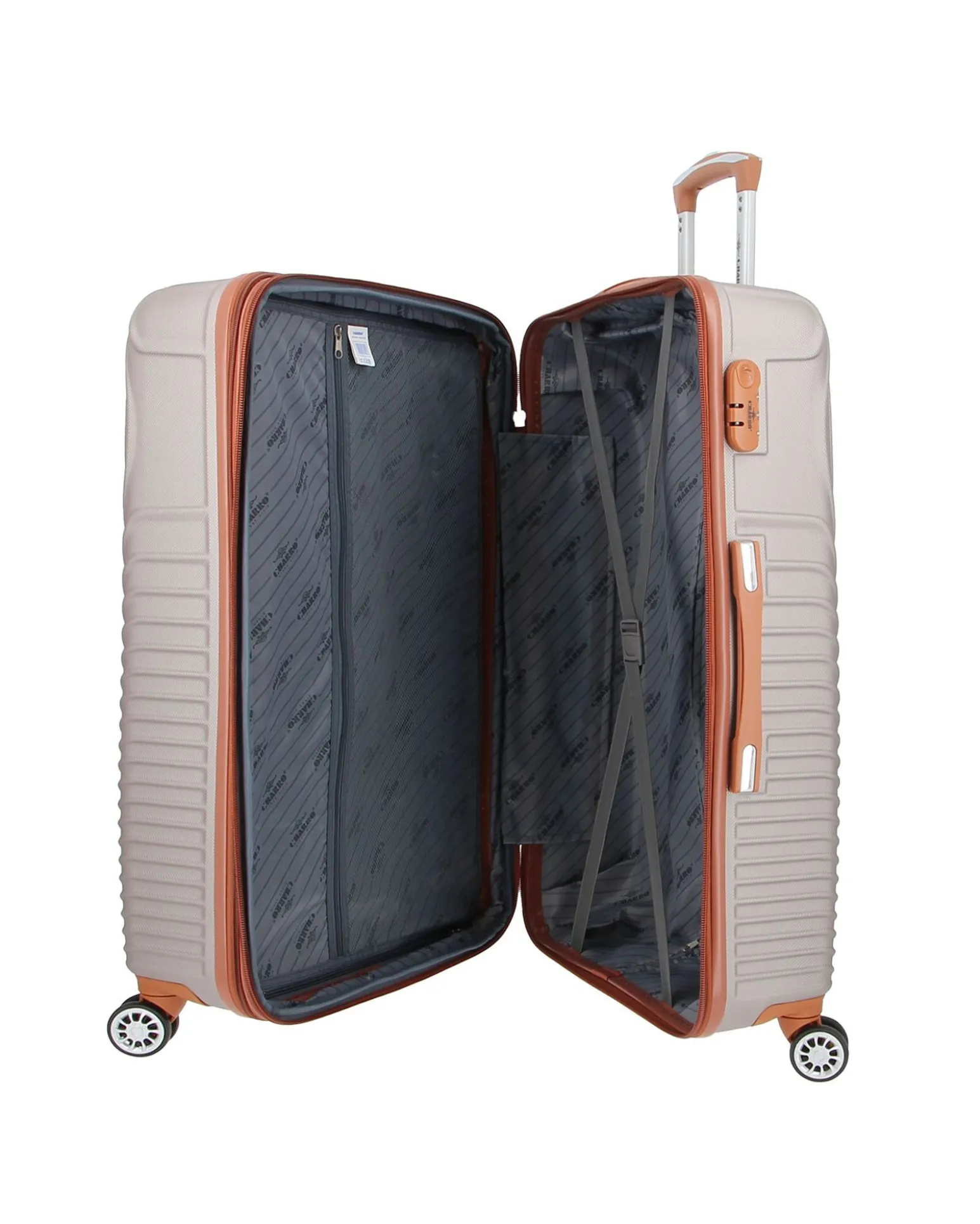 CHARRO - TROLLEY GRIGIO CHIARO IN ABS E 4 RUOTE DOPPIE