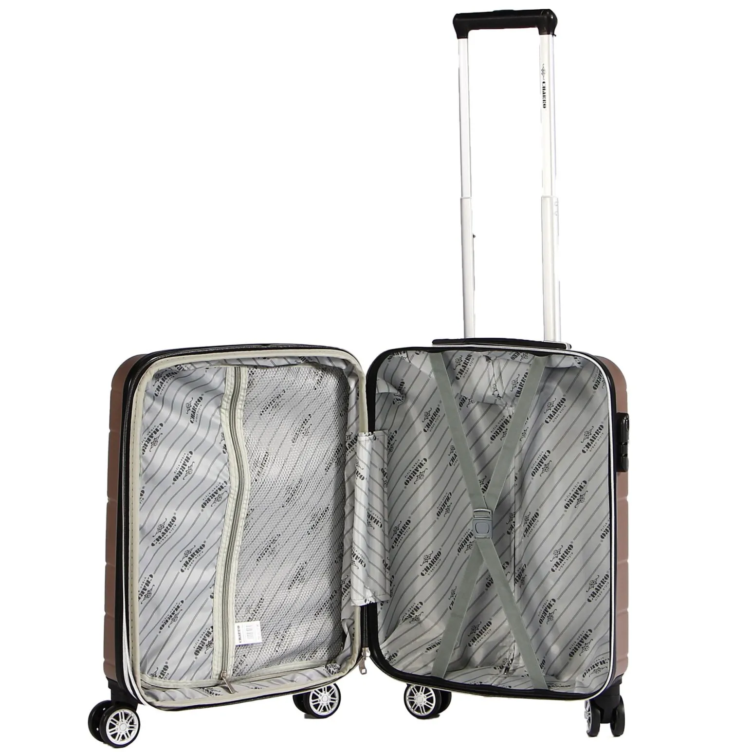 CHARRO- Trolley in ABS a righe orizzontali con 4 ruote doppie
