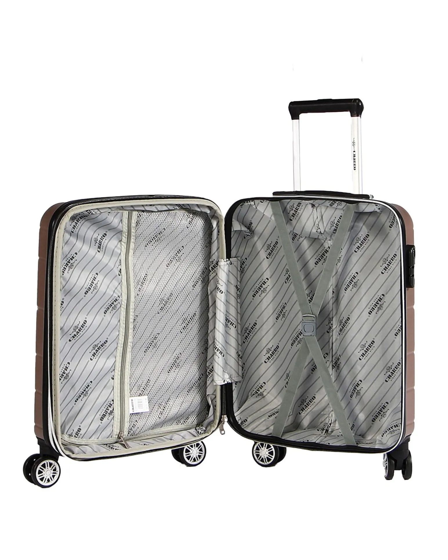CHARRO- Trolley in ABS a righe orizzontali con 4 ruote doppie
