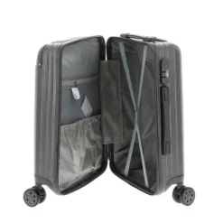 CHARRO- Trolley in ABS a righe verticali con 4 ruote doppie e angoli effetto lucido