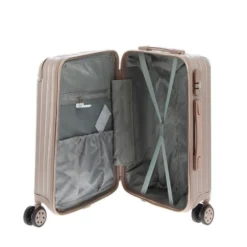 CHARRO- Trolley in ABS a righe verticali con 4 ruote doppie e angoli effetto lucido