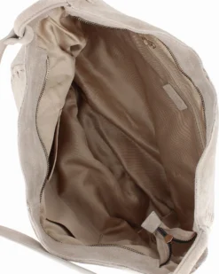 CHESTER POLO ACADEMY - Borsa a spalla latte scamosciata in VERA PELLE