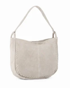 CHESTER POLO ACADEMY - Borsa a spalla latte scamosciata in VERA PELLE