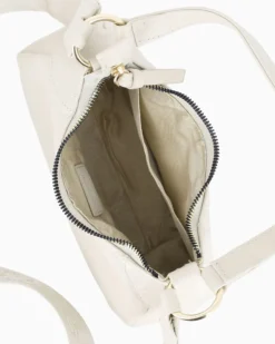 CHESTER POLO ACADEMY - Minibag avorio in VERA PELLE con tracolla nastro loggata
