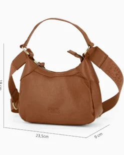 CHESTER POLO ACADEMY - Minibag cuoio in VERA PELLE con tracolla nastro loggata