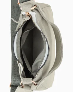 CHESTER POLO ACADEMY - Minibag cielo scamosciata in VERA PELLE con tracolla nastro loggata
