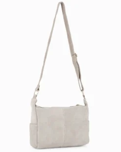 CHESTER POLO ACADEMY - Tracolla latte scamosciata in VERA PELLE con tre tasche frontali