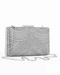 Clutch argento con strass e chiusura in metallo - DIVAS