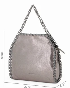 CORTINA POLO STYLE - Borsa a mano piombo, tracolla removibile