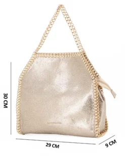 CORTINA POLO STYLE - Borsa a mano oro, tracolla removibile