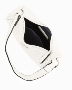 CORTINA POLO STYLE - Borsa a spalla bianca con dettaglio borchie, tracolla removibile