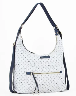 CORTINA POLO STYLE - Borsa bianca e blu con tracolla e manico regolabili e tasca frontale