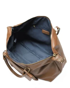 CORTINA POLO STYLE - Borsa due manici taupe con tracolla removibile e tasca frontale con patta