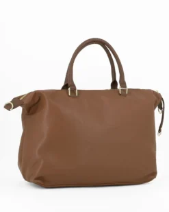 CORTINA POLO STYLE - Borsa due manici taupe con tracolla removibile e tasca frontale con patta