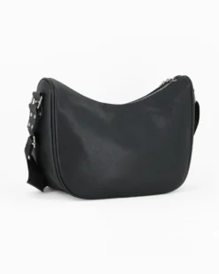 CORTINA POLO STYLE - Borsa mezzaluna nera con borchie